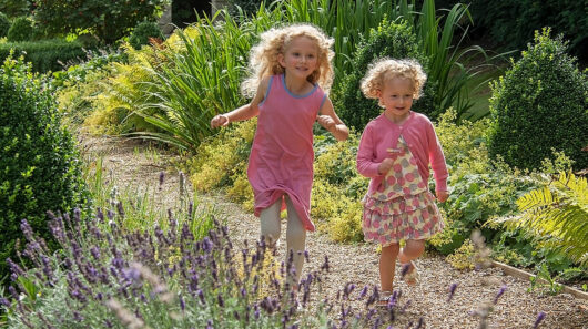 Two little girls in pink dresses